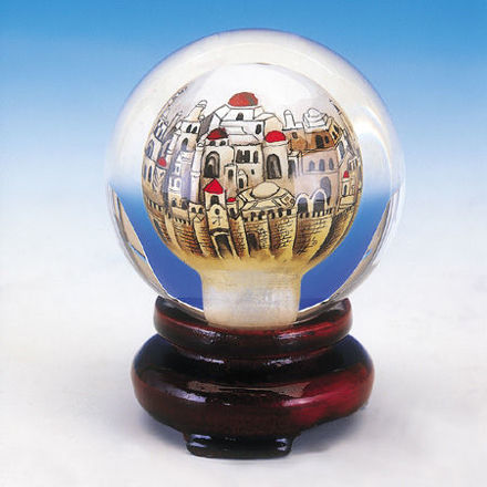 Picture of #163 Golden Jerusalem Crystal Paperweight