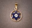 Picture of #G143 Rope Circle Enameled Star