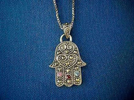 Picture of #S445-M Multicolor Marcasite Hamsa