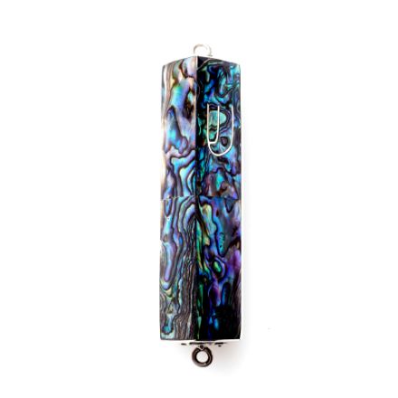 Picture of #HR-B533-A Abalone and Sterling Silver Mezuzah Case Triangle