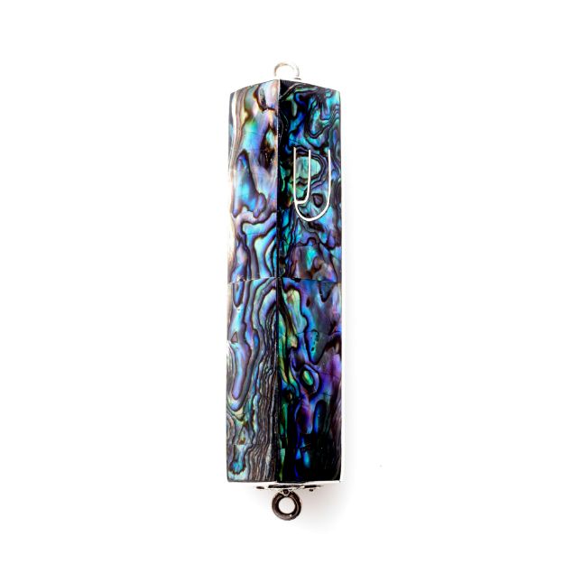 Picture of #HR-B533-A Abalone and Sterling Silver Mezuzah Case Triangle