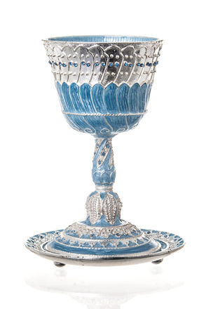 Picture of #652 Capri Cup and Tray Jeweled Kiddush Cup