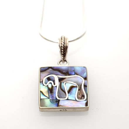 Picture of #B526-A Abalone and Sterling Silver Chai