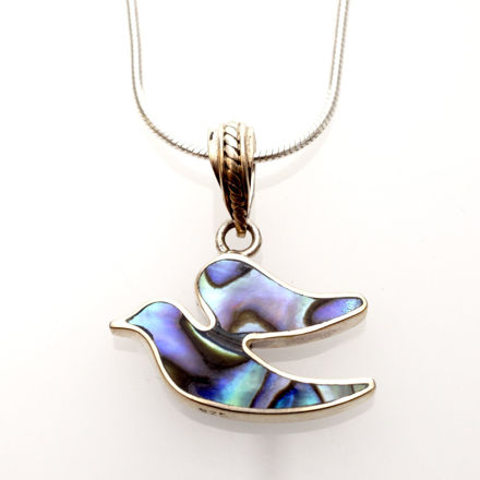 Picture of #B537-A Abalone and Sterling Silver dove of Peace