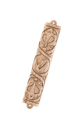 Picture of #073-C Wood  Carved Mezuzah Case Cempaka