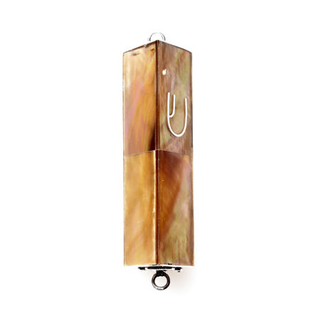 Picture of #HR-B533-BMS Bronze Mussell Triangle Sterling Silver Mezuzah Case