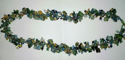 Picture of #B603-08 Gemstone Glass Bead Necklace