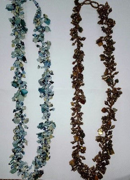 Picture of #B603-06 Gemstone Glass Bead Necklace