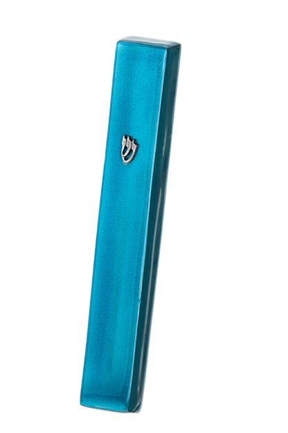 Picture of #4851-T Mezuzah Turquoise Small Enamel disc