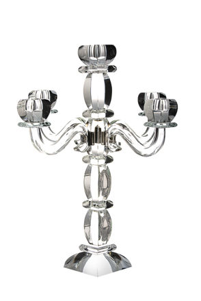 Picture of #16191 Candelabra Clear Crystal and Silver 5 Branches