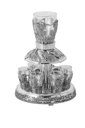 Picture of Silver Plated 6 cup Fountain Jerusalem Design