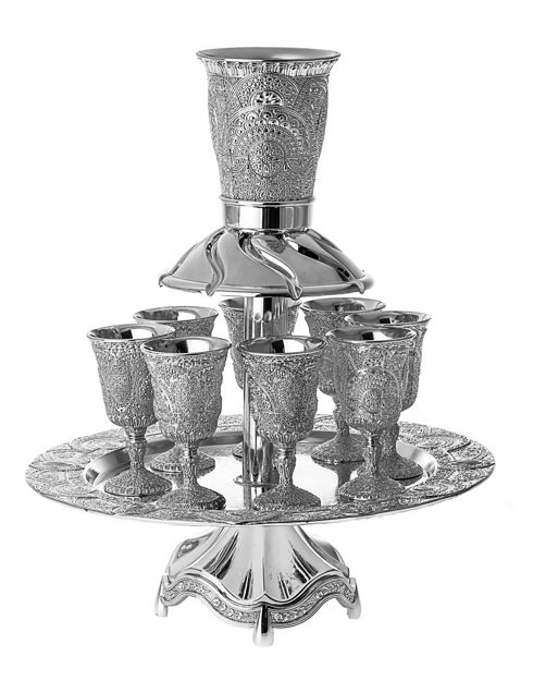 Picture of #4702 Silver Plated 8 cup Filigree Design