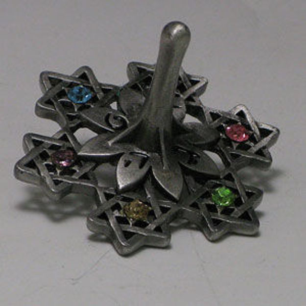Picture of #7021 Dreidel Pewter with Stones