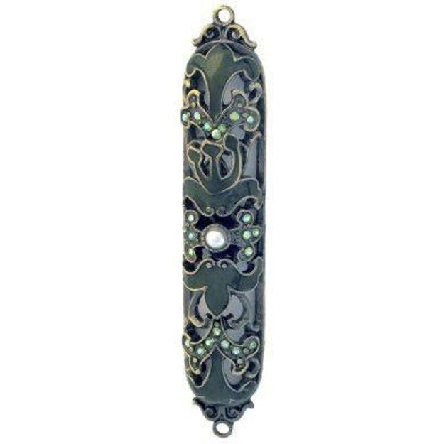 Picture of #4931 Blue Jeweled Mezuzah