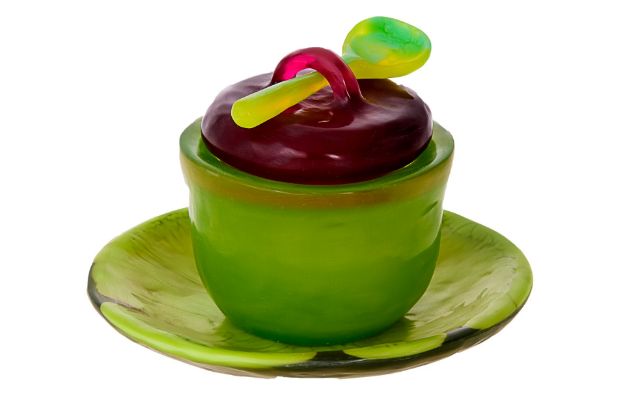 Picture of #471-D Honey Dish Spectrum Lime/Cherry