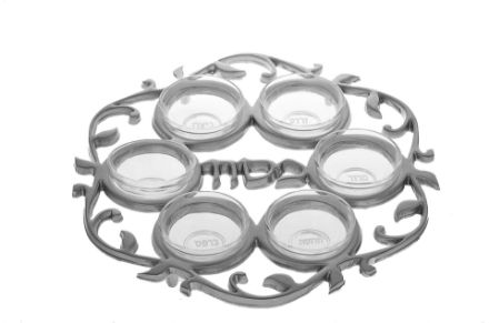 Picture of #840-S Seder Plate Silver  with glass inserts
