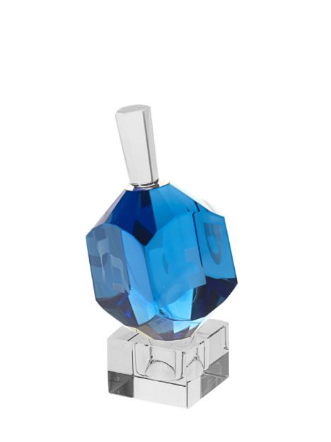 Picture of #513-B Nugget Crystal Dreidel Blue