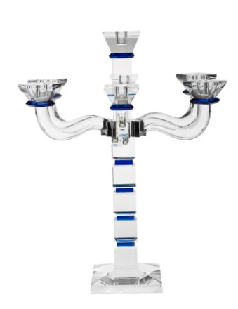 Picture of 169-B-6 Candelabra Crystal with Blue , 6 arms