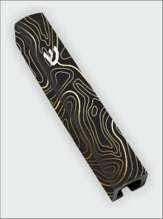 Picture of I109-BLK Mezuzah  Black and Gold Abstract