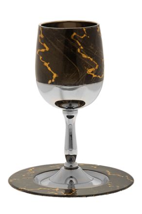 Picture of #823-BG Kiddush Cup Brown with Gold Flares