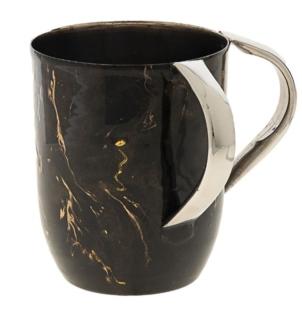 Picture of 7077-BG Wash Cup Brown and Gold Enamel