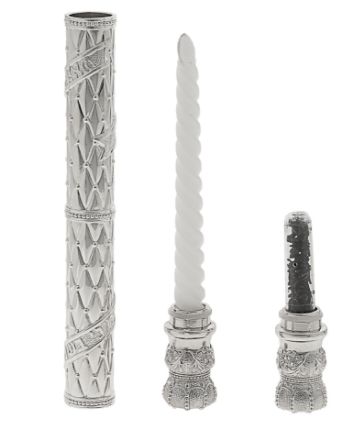 Picture of #4221  Candle holder and Spice box Silver Plated  Out of Stock