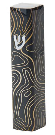Picture of I109-BLK Mezuzah  Black and Gold Abstract