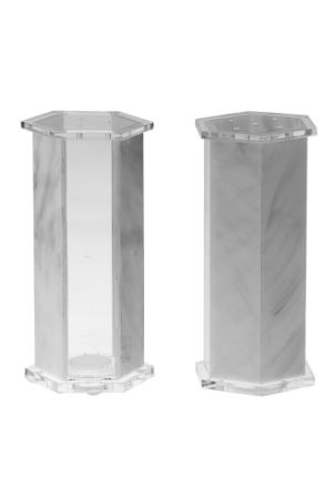 Picture of #3014-M Salt and Pepper Marble Lucite Hexagon 