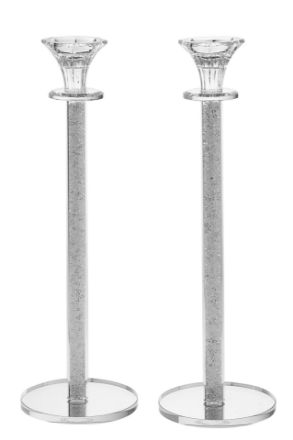 Picture of #1632-1C Candlestick Crystal and Clear  Crushed Stones 