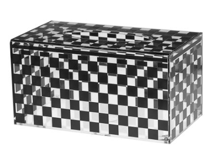 Picture of 1634-BC Tissue Box Lucite Black and Clear