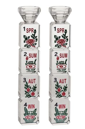Picture of 423-L Mahjongg Candlesticks Crystal Large 