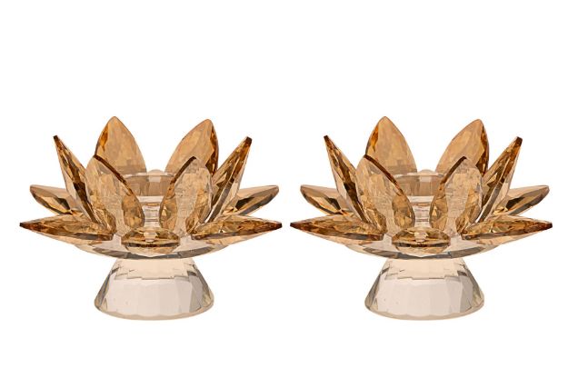 Picture of 1049-A Candle Stick Crystal Amber  